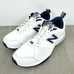 New Balance Men's 623 MX623WN3 Athletic Walking Dad Shoes White/Navy Size 9.5D